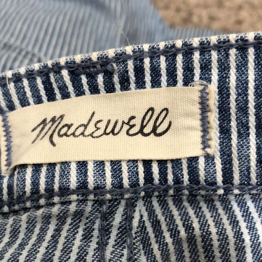 Madewell 9” Mid Rise Skinny Jeans Size 29 Blue White Striped - Picture 8 of 11